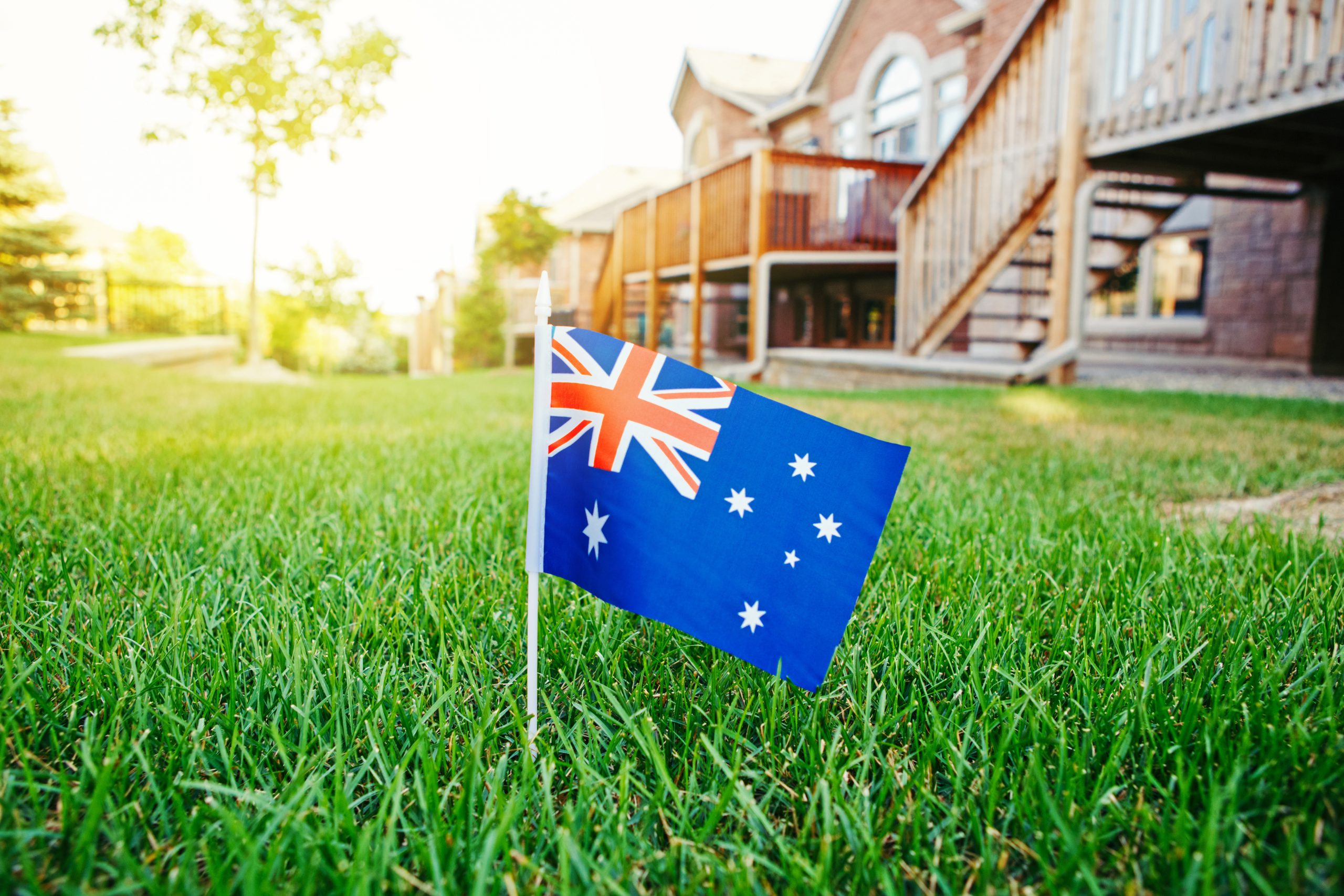 Australian Flag on Beach