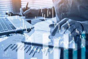 financial background, money and finance concept with charts, fintech